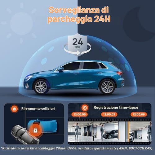 70mai X800 Omni dash cam auto 4K+1080P + kit UP03