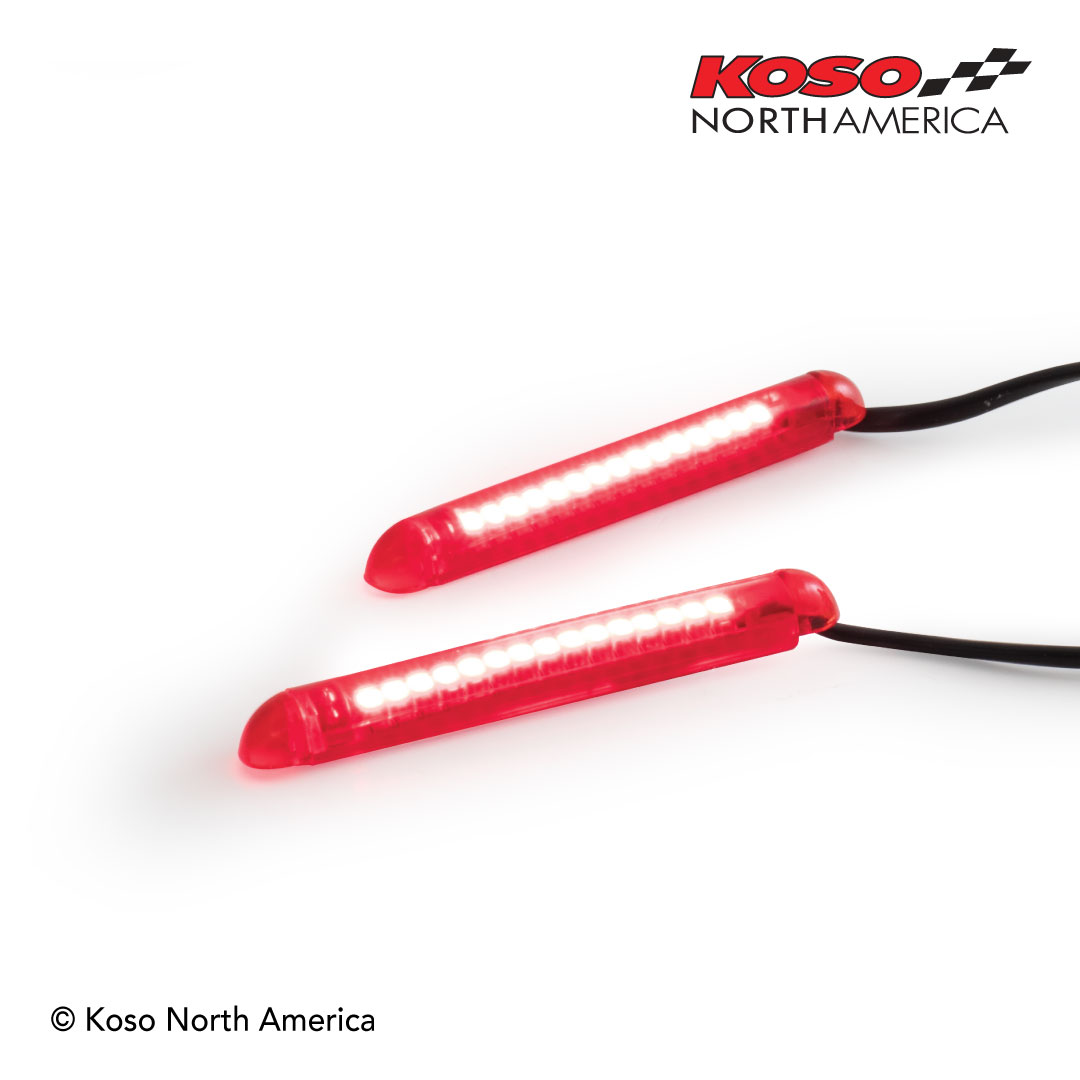 Koso barra LED rossa 69 mm luce targa moto