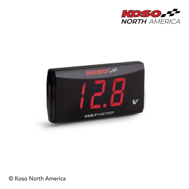 Koso Super Slim voltmetro moto digitale rosso