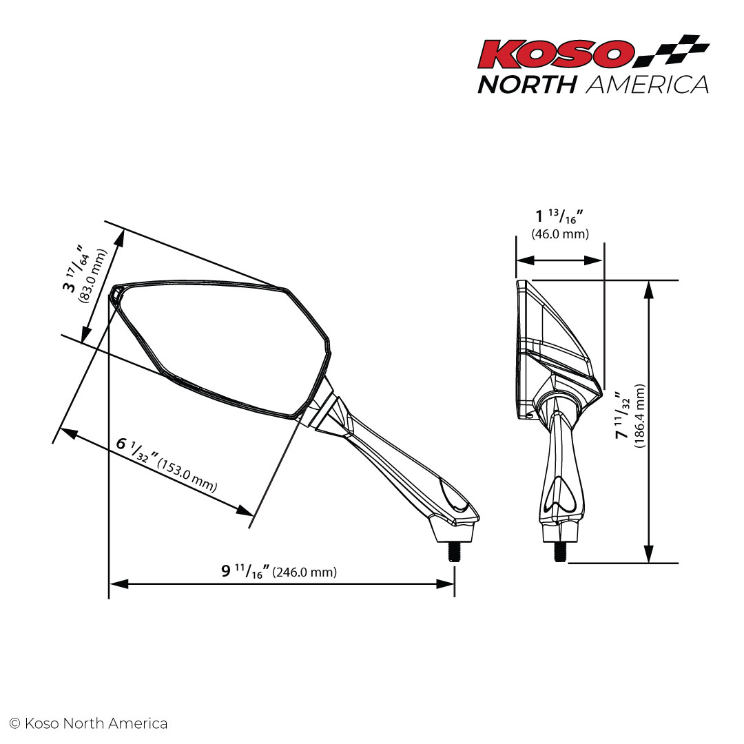 Koso Sprint specchi neri lente trasparente M8 M10