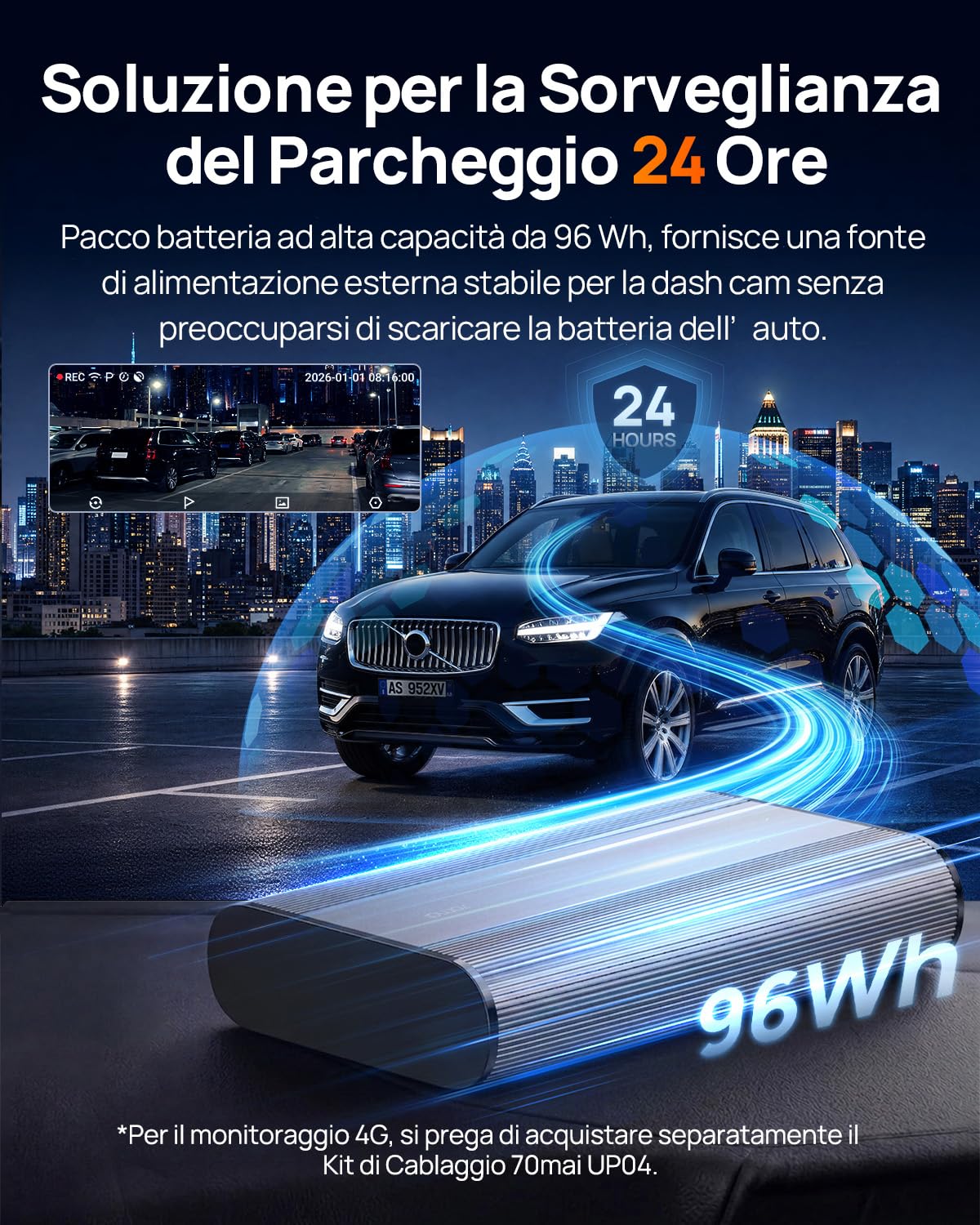 70mai BL96NNX batteria dash cam 96Wh LiFePO4