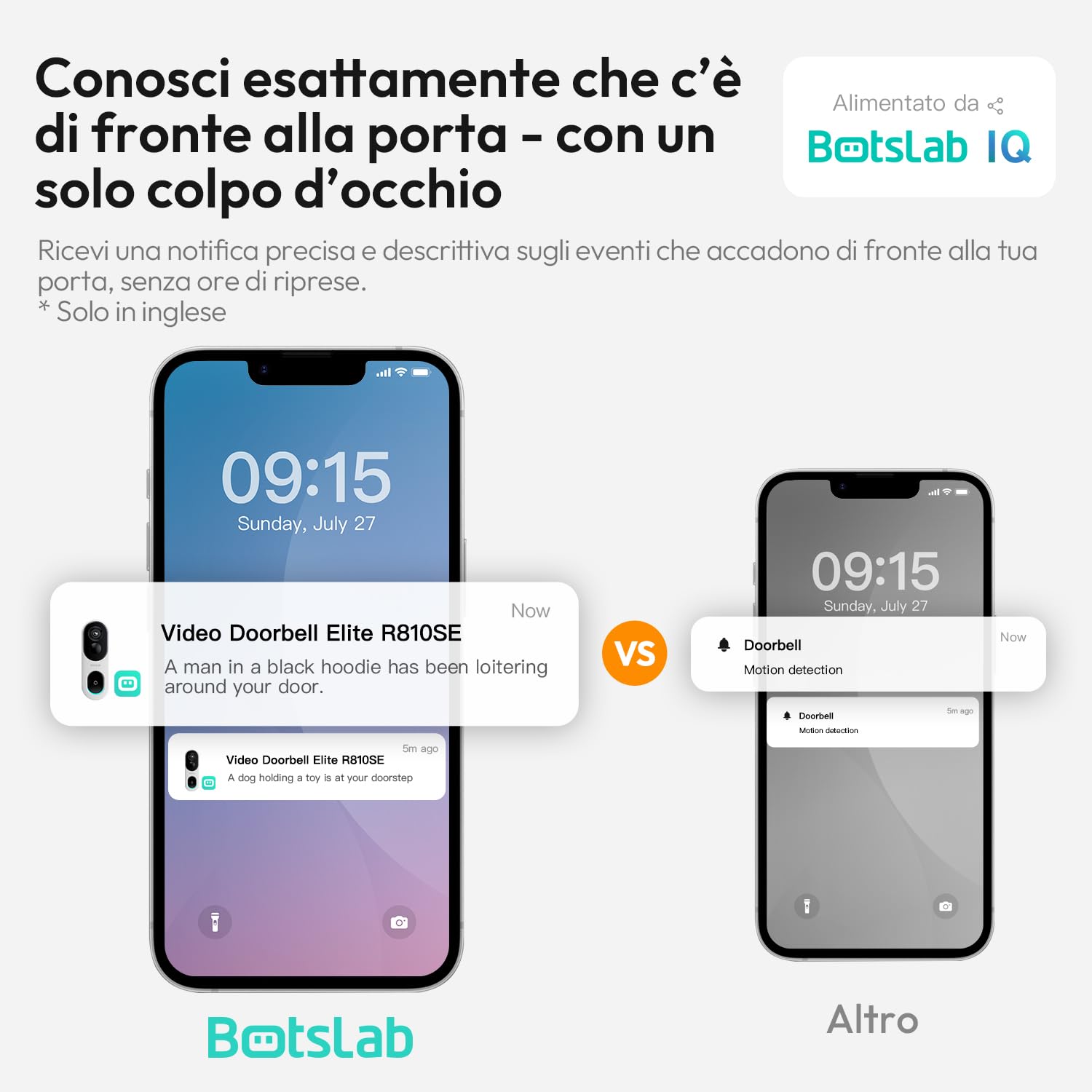 Botslab videocitofono WiFi 2K bianco IP66