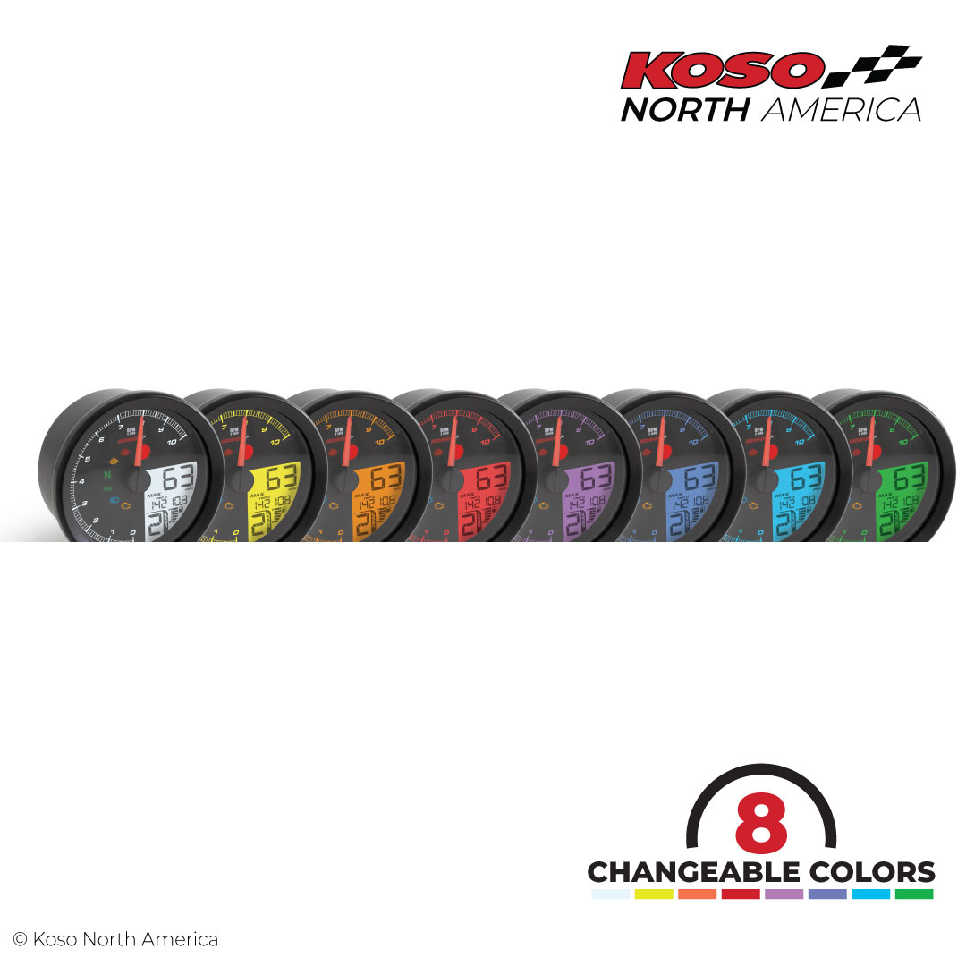 Koso TNT-04 contachilometri multifunzione cornice nera LCD