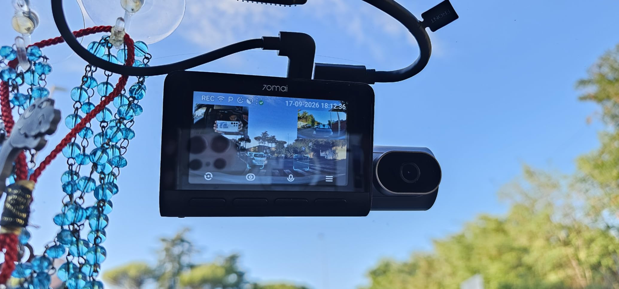 70mai T800 dash cam auto 3 canali 4K 128GB HDR