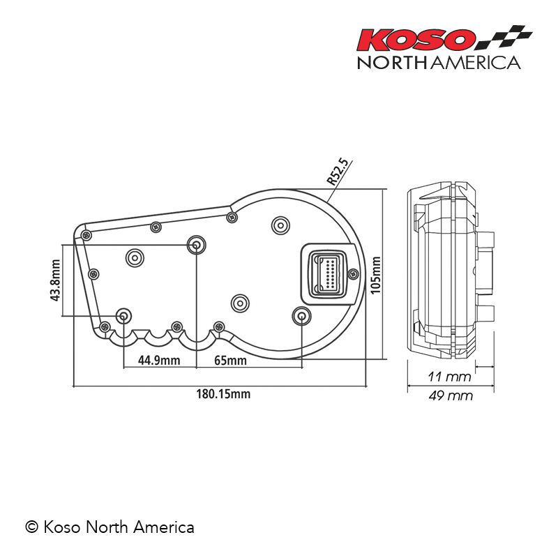 Koso RX-2 GP Style cruscotto multifunzione moto shift-light