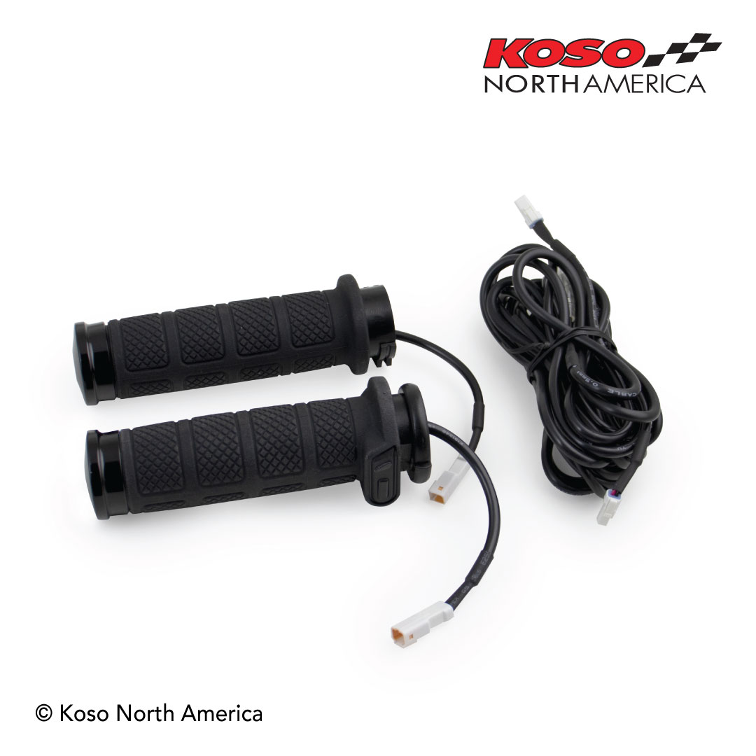 Koso Titan-II manopole riscaldate nero Harley cavo gas 5 livelli
