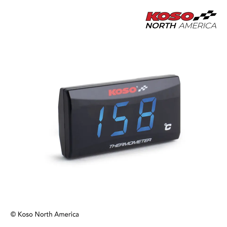 Koso Super Slim termometro Celsius moto blu retroilluminato