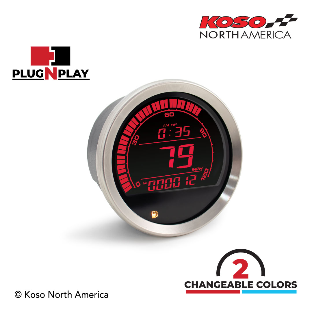 Koso HD-02S contachilometri Harley ghiera argento