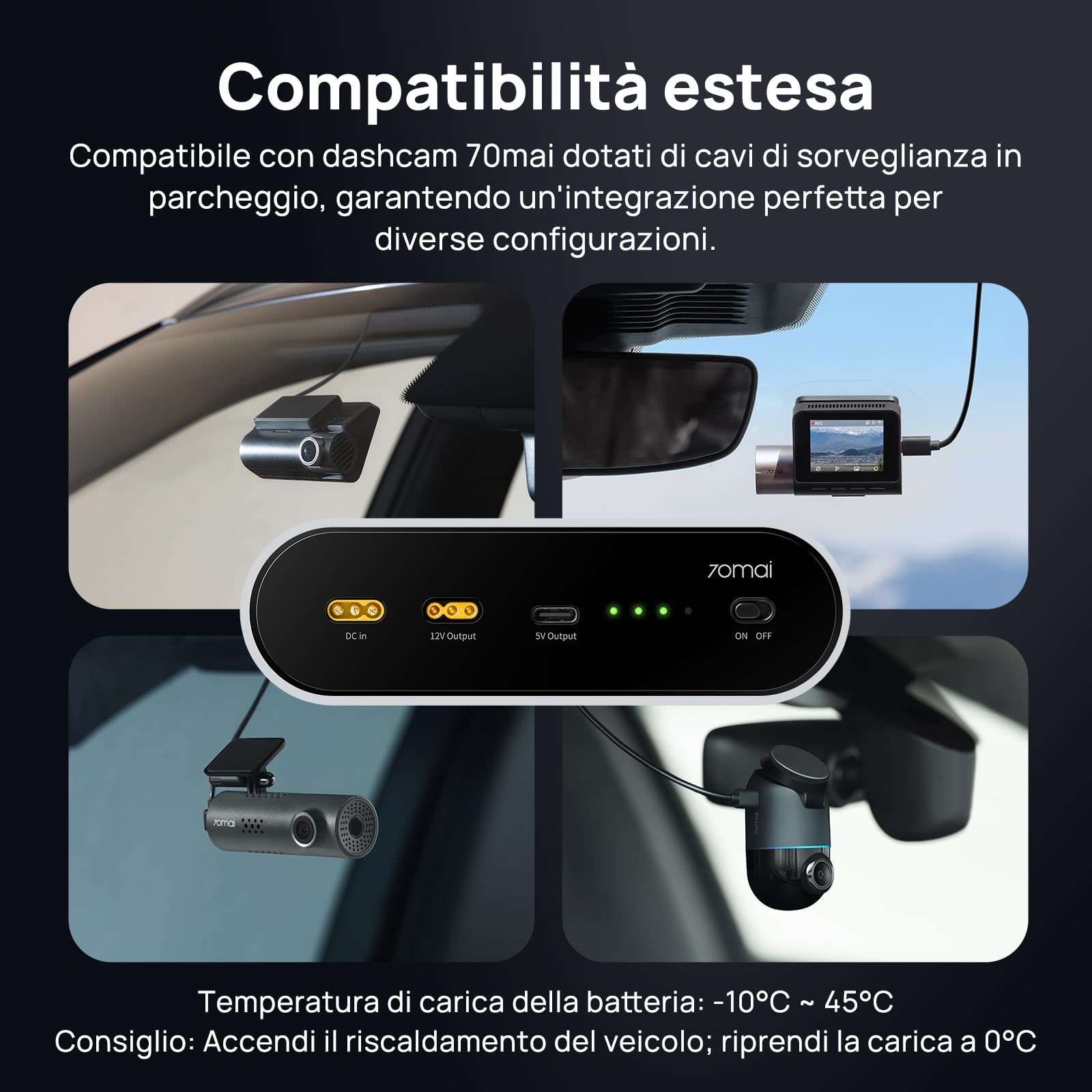 70mai BL96NNX batteria dash cam 96Wh LiFePO4