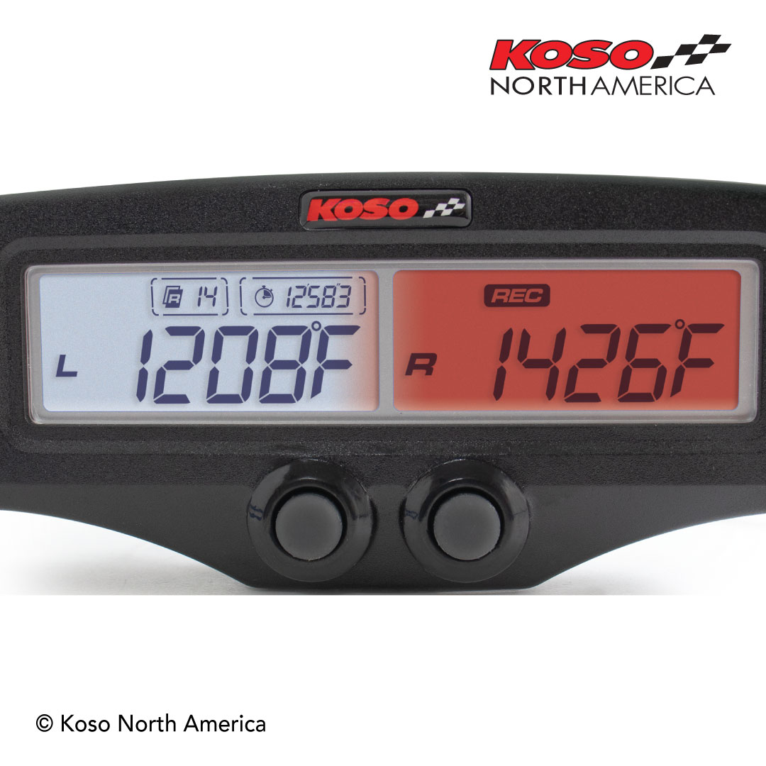 Koso EGT-02R Evo strumento EGT doppio con giri e acqua