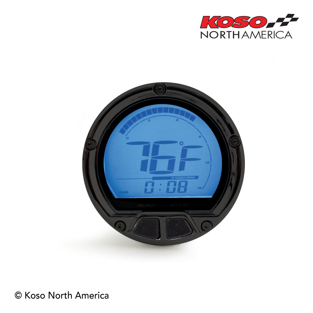 Koso DL-02R contagiri nero con retroilluminazione blu