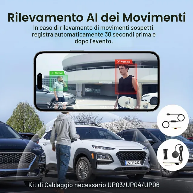 70mai X800 Omni dash cam auto 4K+1080P + kit UP03