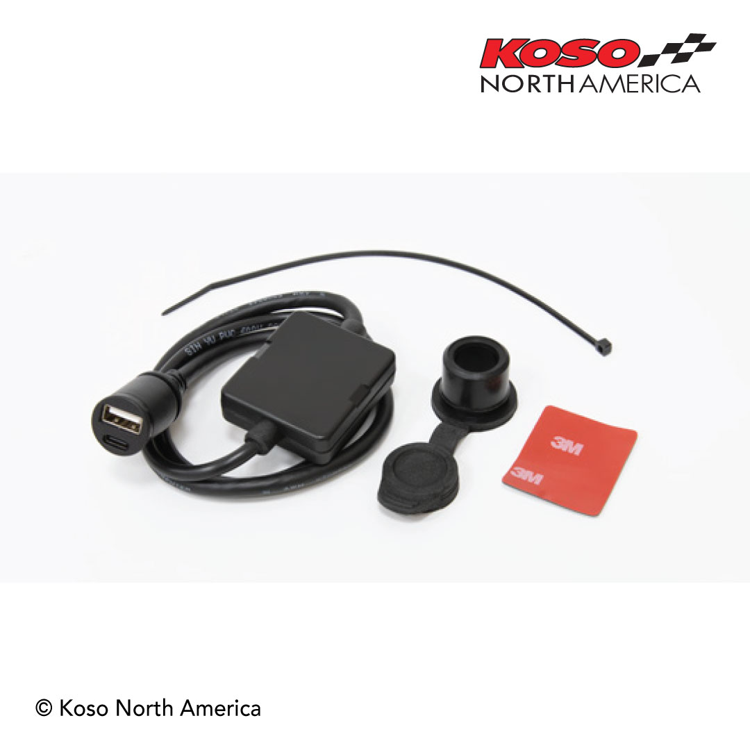 Koso Dual Port Charger caricatore USB moto C+A