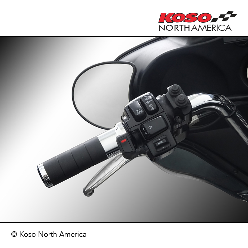 Koso Titan-X manopole riscaldate cromate Harley