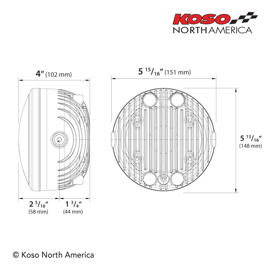 Koso GH-01 faro LED moto universale omologato DOT