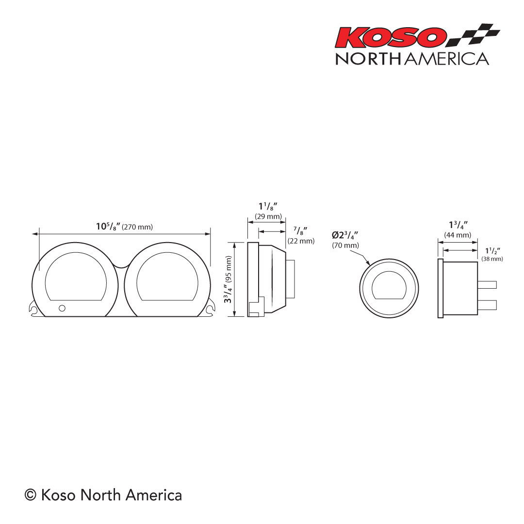 Koso HD-03 kit 4 strumenti LCD Harley 2014-2023