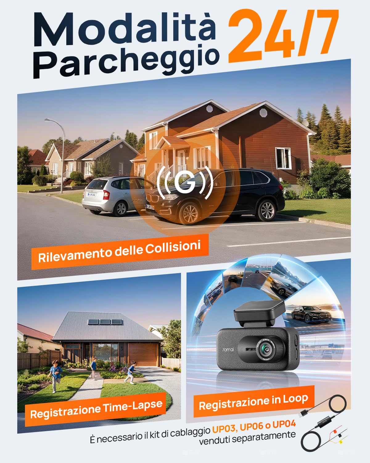 70mai A900 doppia dash cam 4K+4K HDR 64GB