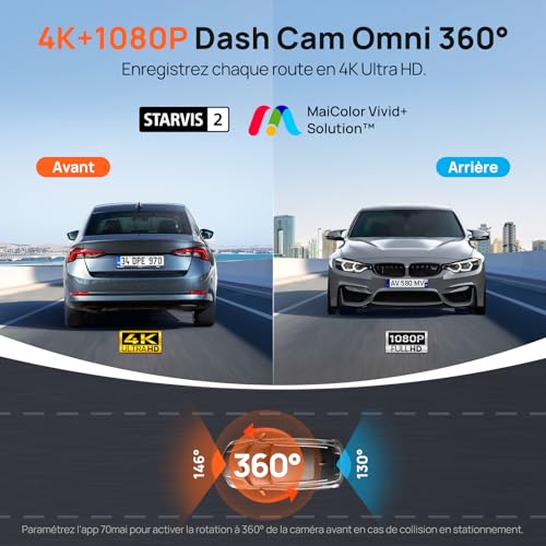 70mai X800 Omni dash cam auto 4K+1080P + kit UP03
