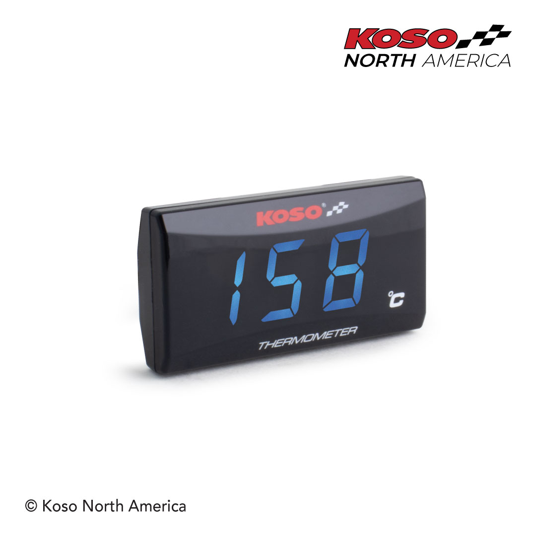 Koso Super Slim termometro Celsius moto blu retroilluminato