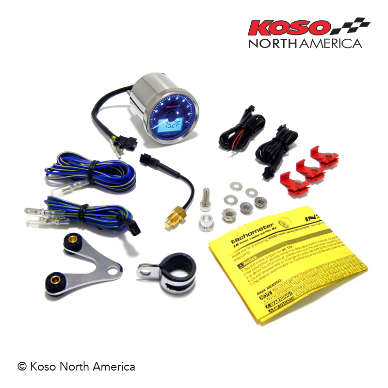 Koso GP Style contagiri moto bianco con temperatura
