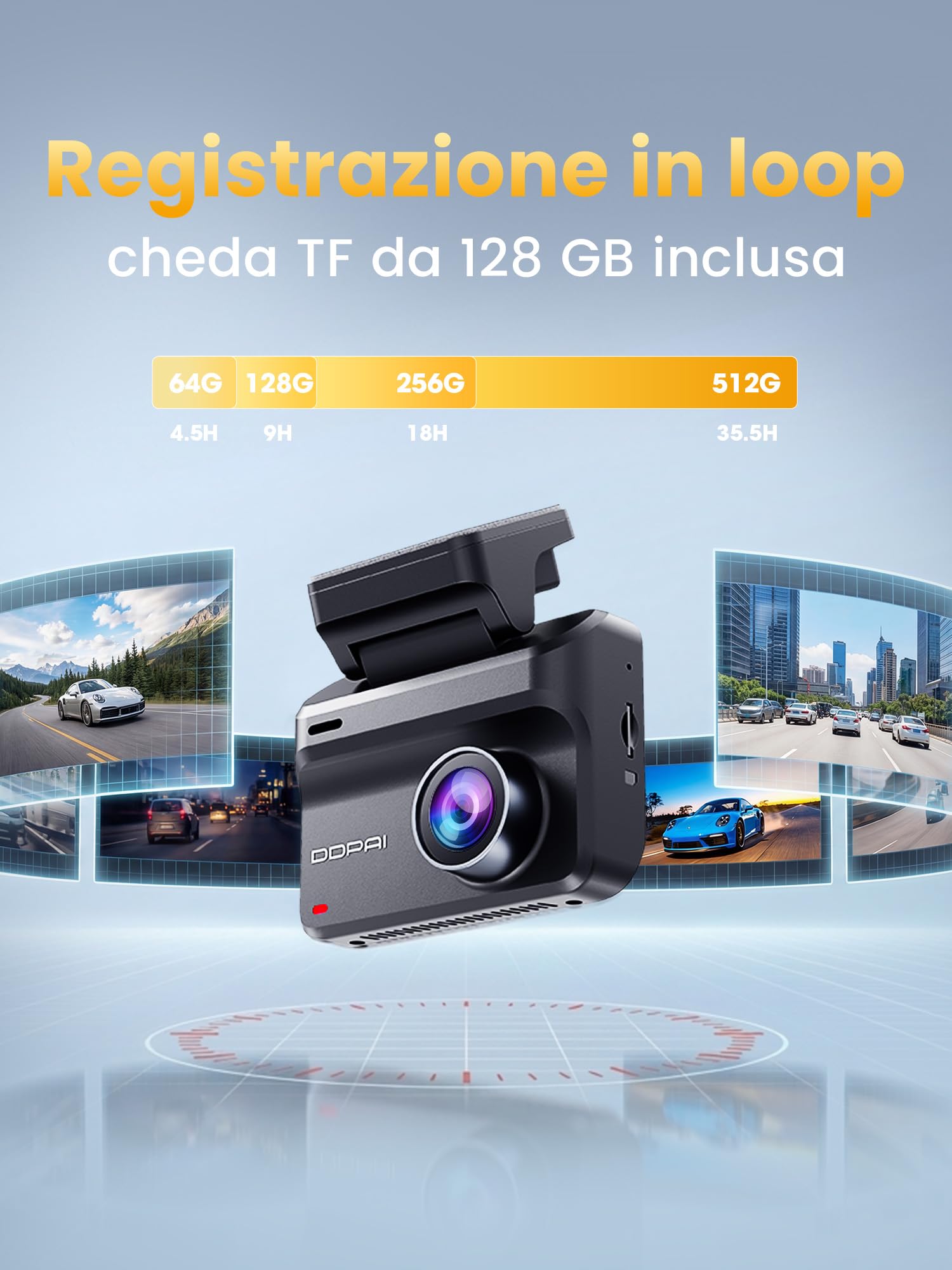 DDPAI Z50 Pro dash cam auto 4K+1080P con 128GB