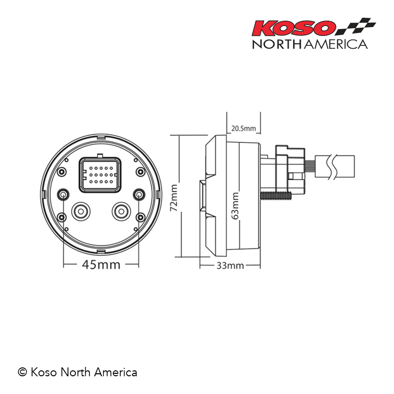 Koso DL-03SR strumento multifunzione GP digitale