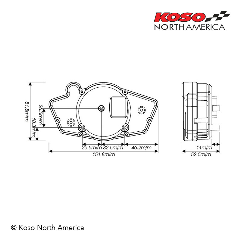 Koso RX-1N quadro strumenti moto multifunzione nero