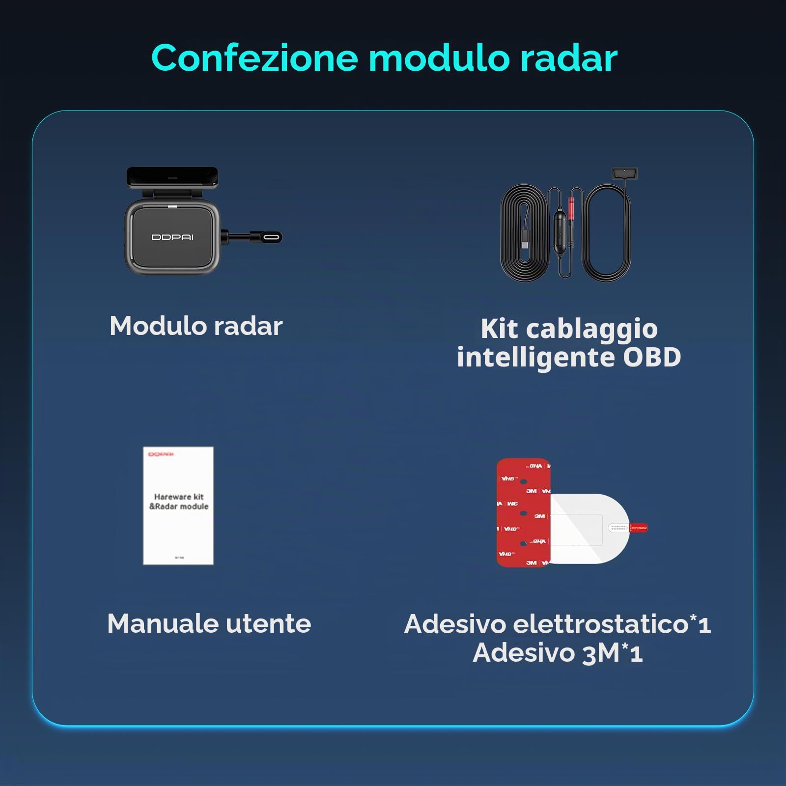 DDPAI N5 Dual modulo radar parcheggio con hardwire