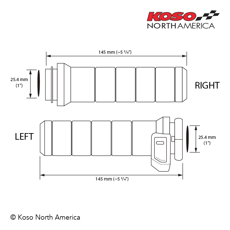 Koso Titan-X manopole riscaldate cromate Harley