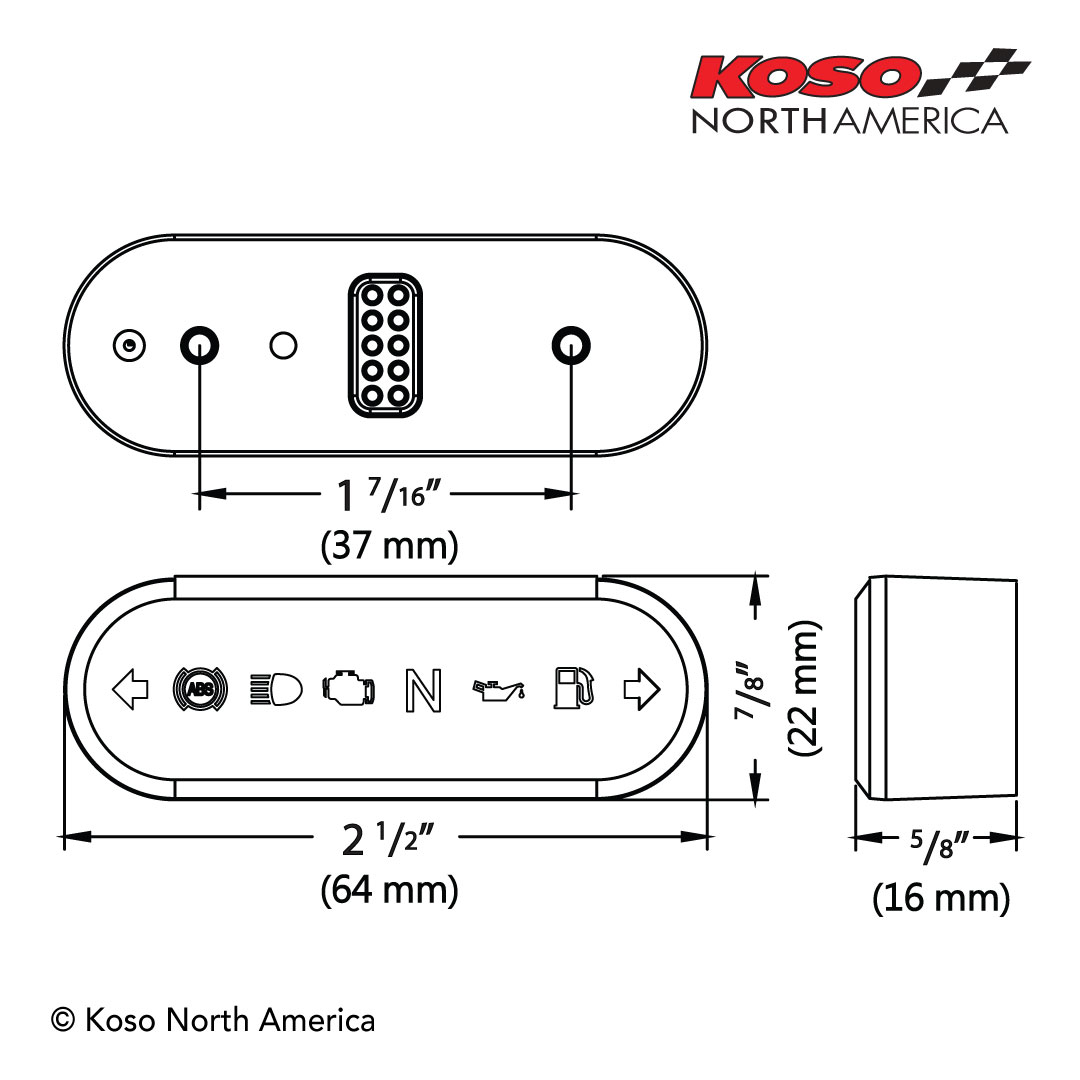Koso Indicator Light Display spie moto universale
