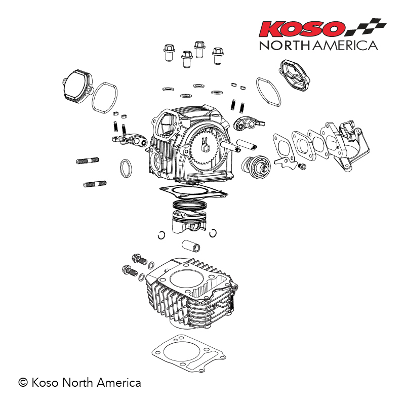 Koso 170cc Big Bore 4V kit cilindri Honda Grom Monkey