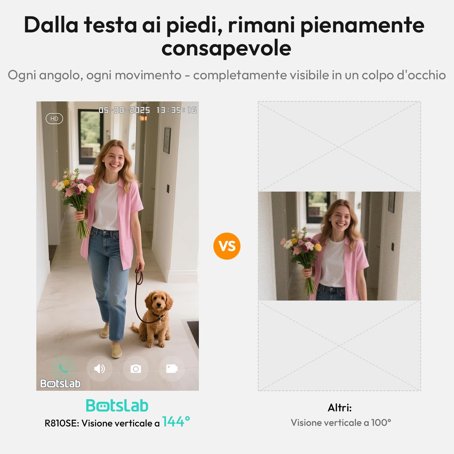 Botslab videocitofono WiFi 2K bianco IP66