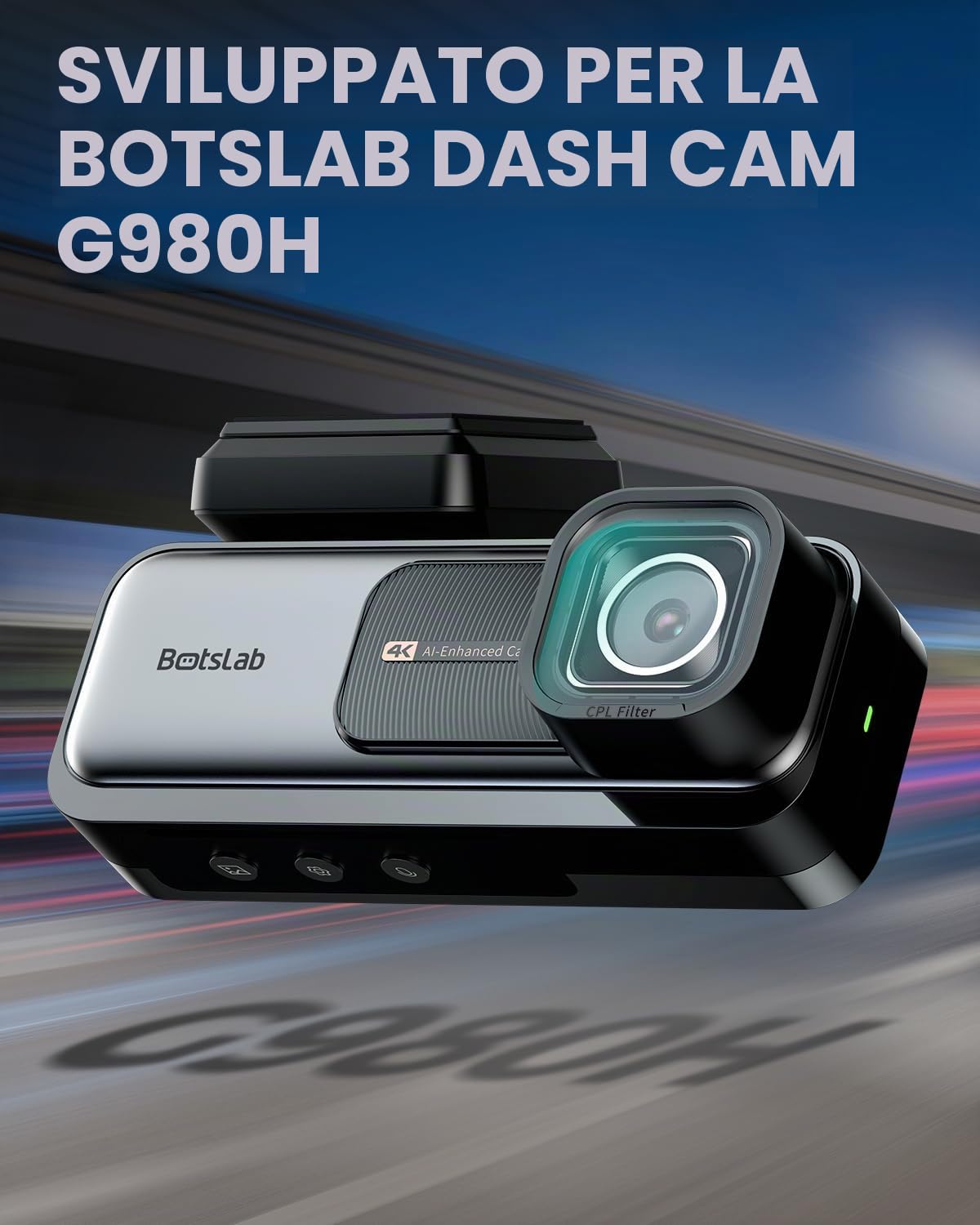 BOTSLAB G980H Filtro CPL Dash Cam Anteriore