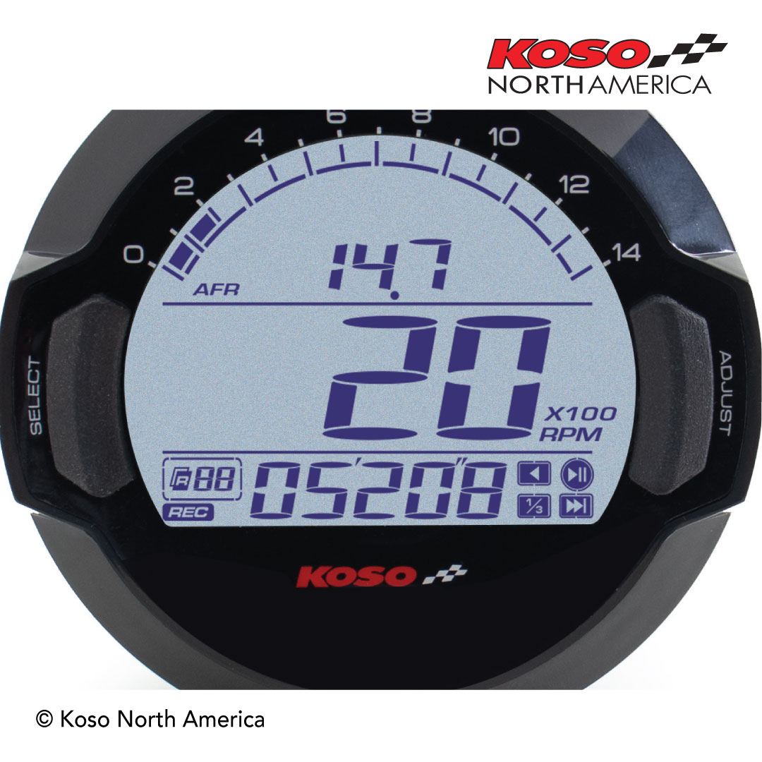 Koso DL-03A data logger rapporto aria-benzina RPM