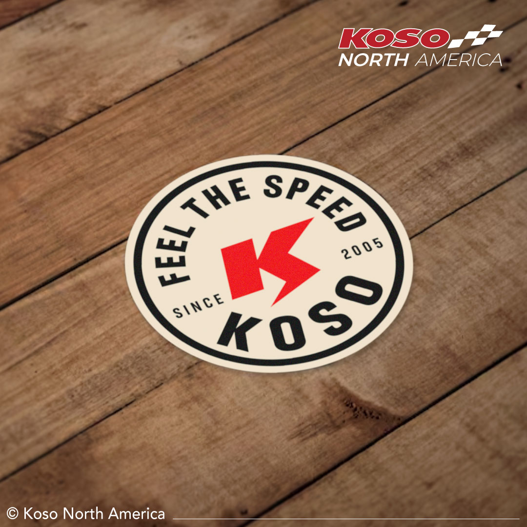 Koso Feel The Speed adesivo tondo vintage 3"