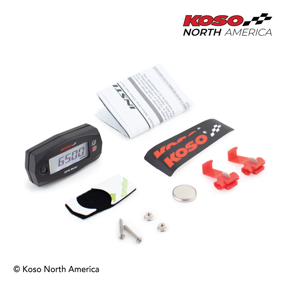 Koso Mini 4 contagiri LCD con batteria CR2032
