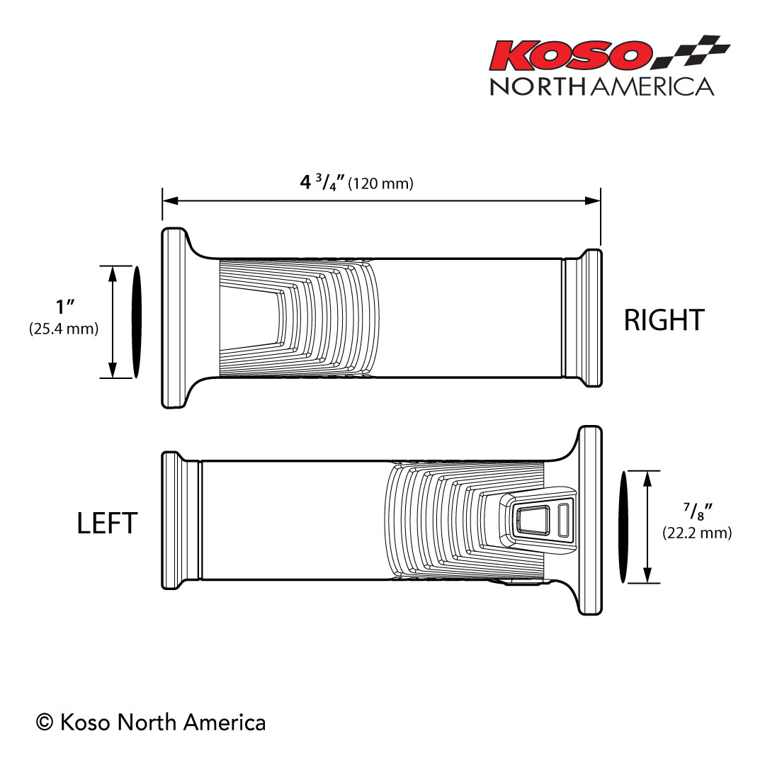 Koso Artemis manopole riscaldate 120mm 5 livelli