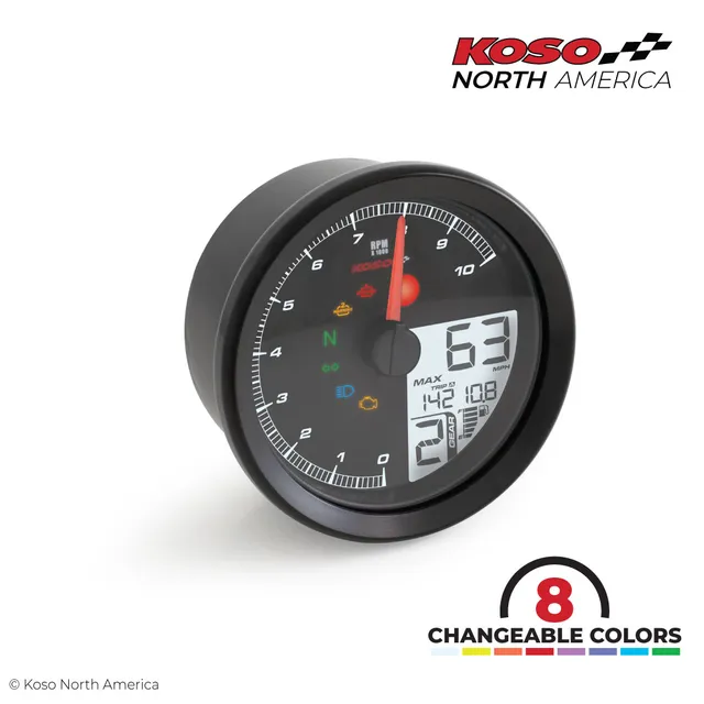 Koso TNT-04 contachilometri multifunzione cornice nera LCD
