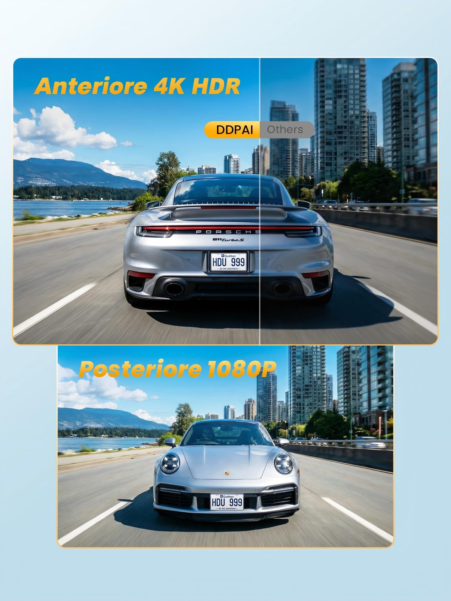 DDPAI Z50 Pro dash cam auto 4K+1080P con 128GB