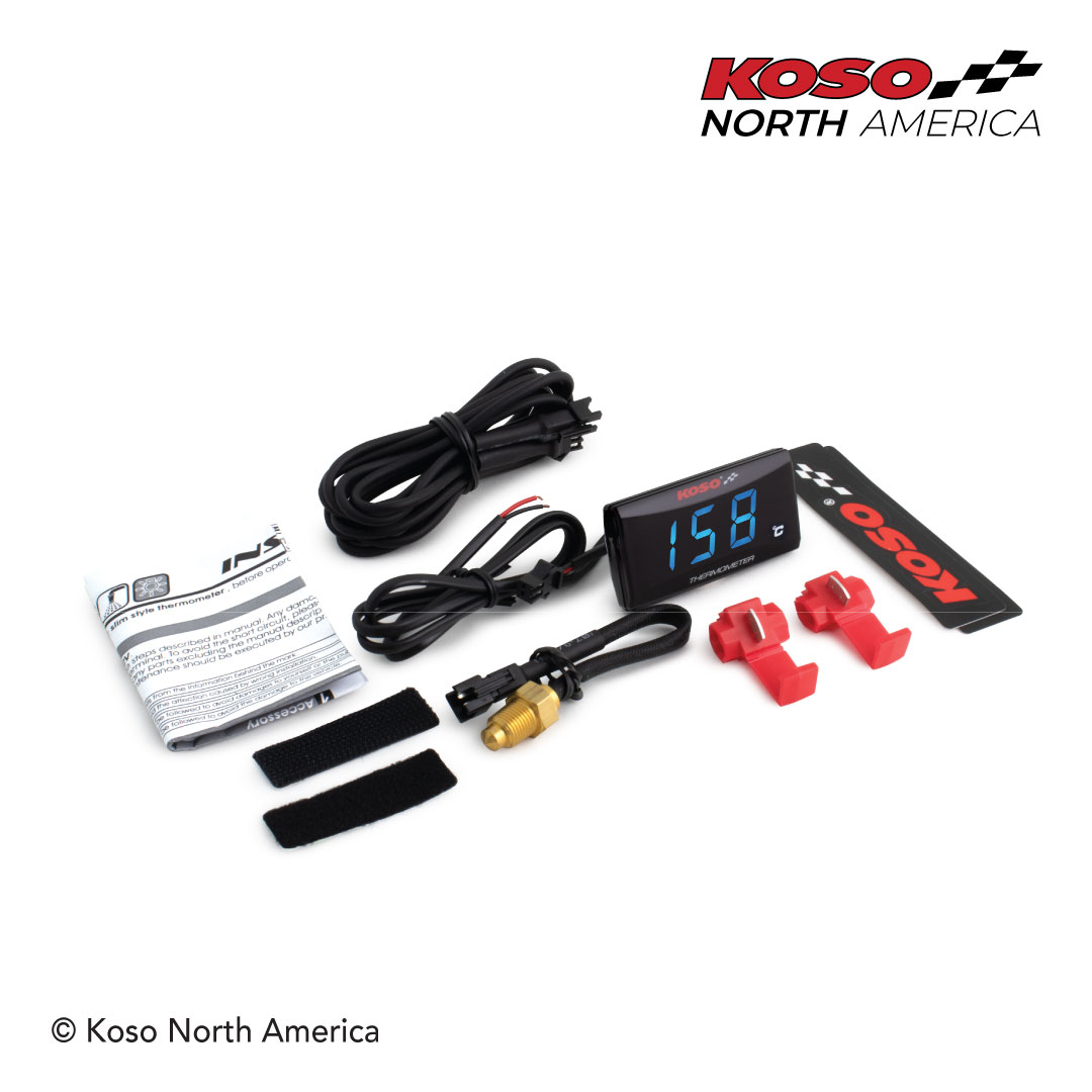 Koso Super Slim termometro Celsius moto blu retroilluminato