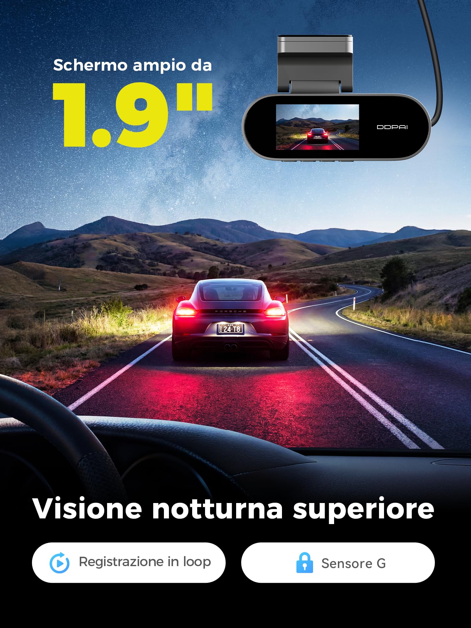 DDPAI N2 Dual dash cam auto 2.5K+1080P LCD 1,9"