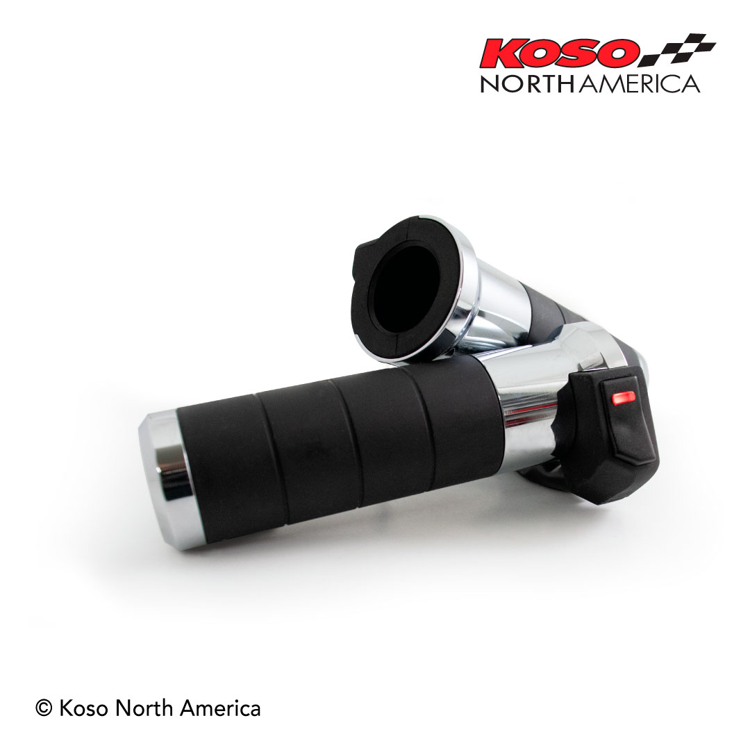 Koso Titan-X manopole riscaldate Harley cromo cavo