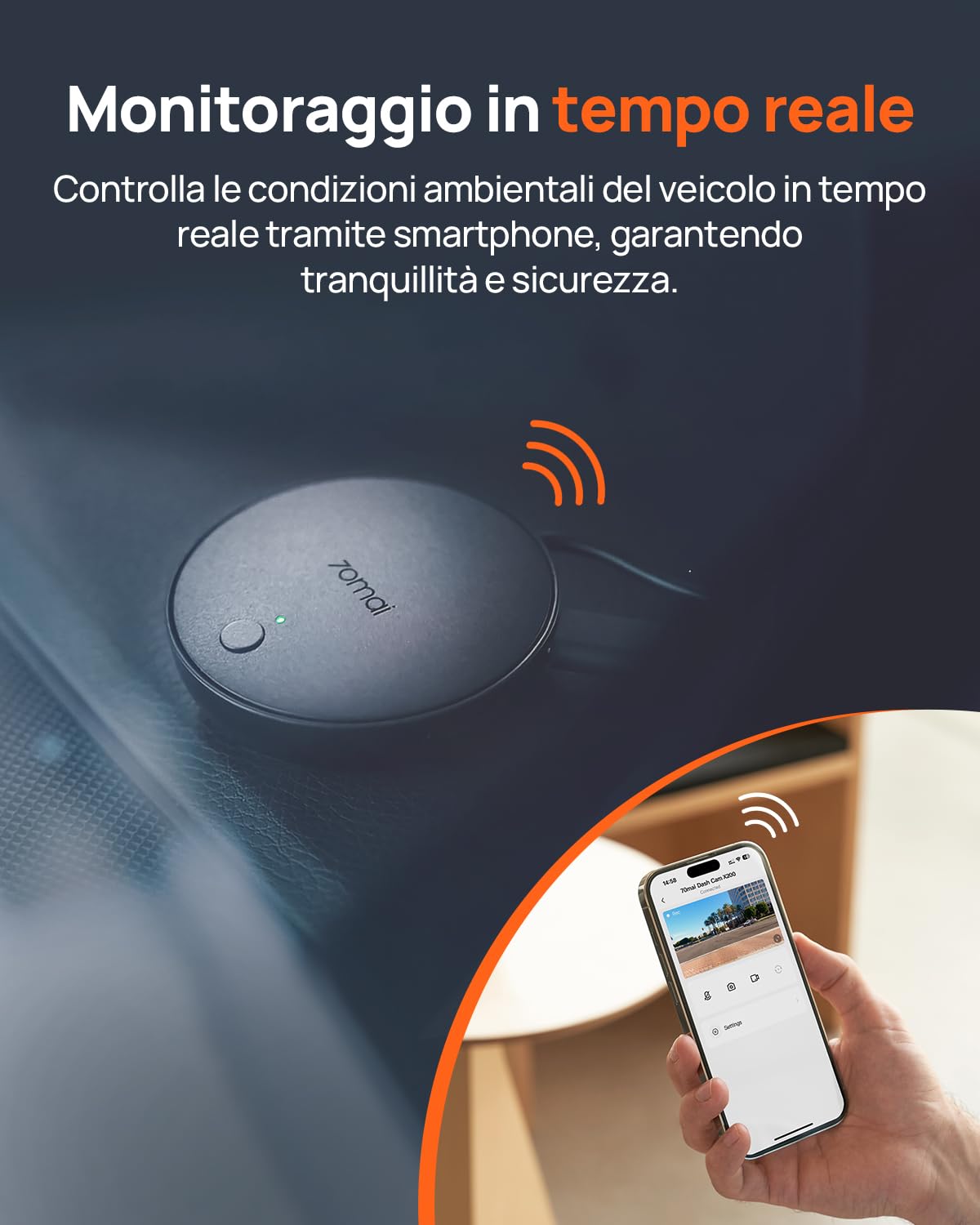 70mai UP04 Kit Cablaggio 4G Dash Cam con SIM 12V