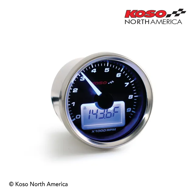 Koso GP Style contagiri con temperatura nero 9000 giri
