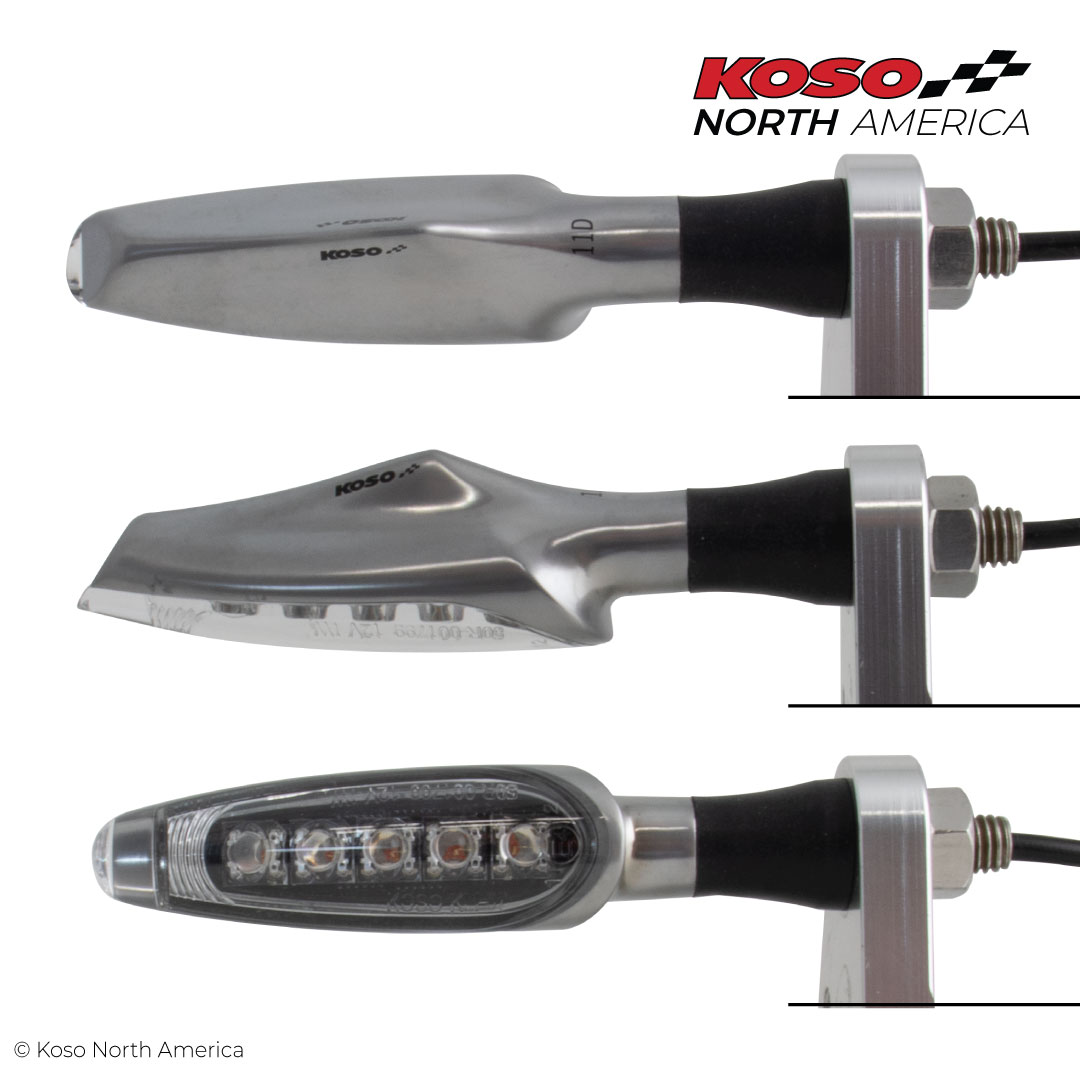 Koso Unlimited frecce LED moto cromate coppia ambra