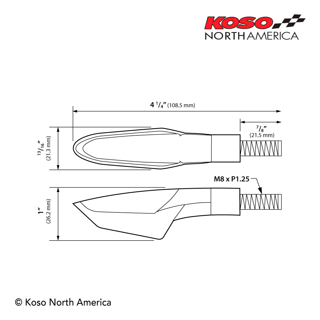 Koso Jet frecce LED moto nero lente chiara coppia M8