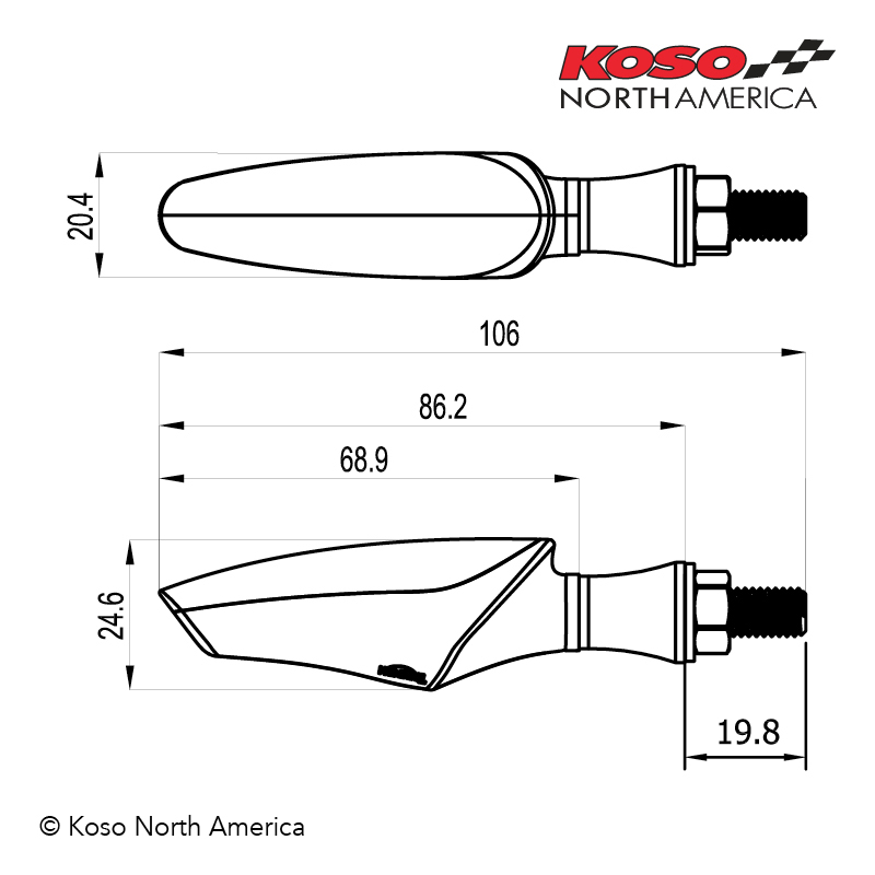 Koso Unlimited indicatori LED nero opaco coppia