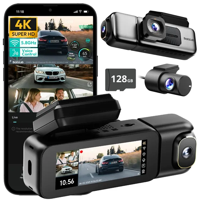 Botslab G980H dash cam 3 canali 4K controllo vocale