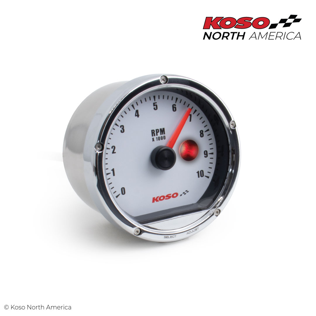 Koso TNT-01R contagiri 10000 giri chrome bianco