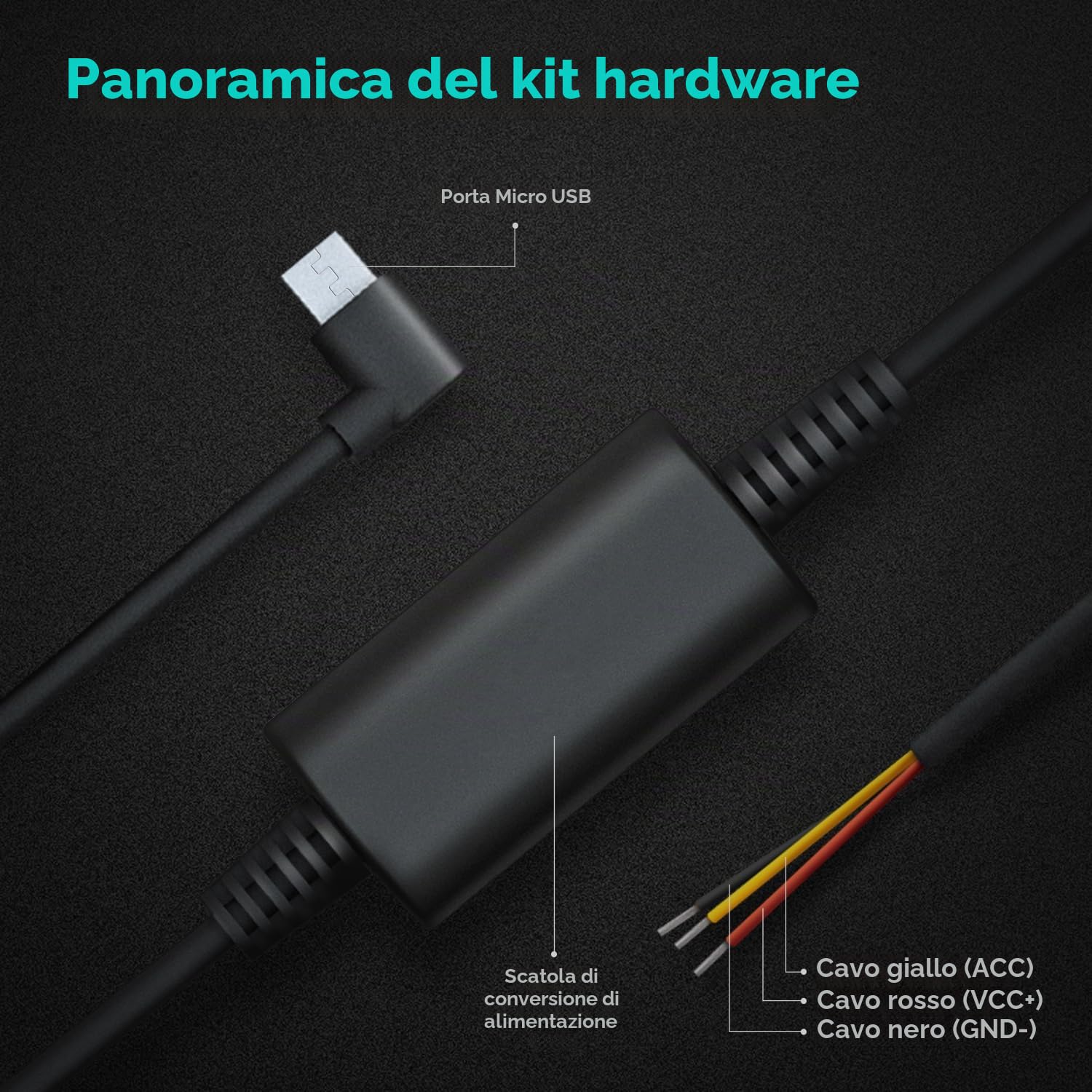 Botslab Kit Hardwire cavo alimentazione dash cam 12V